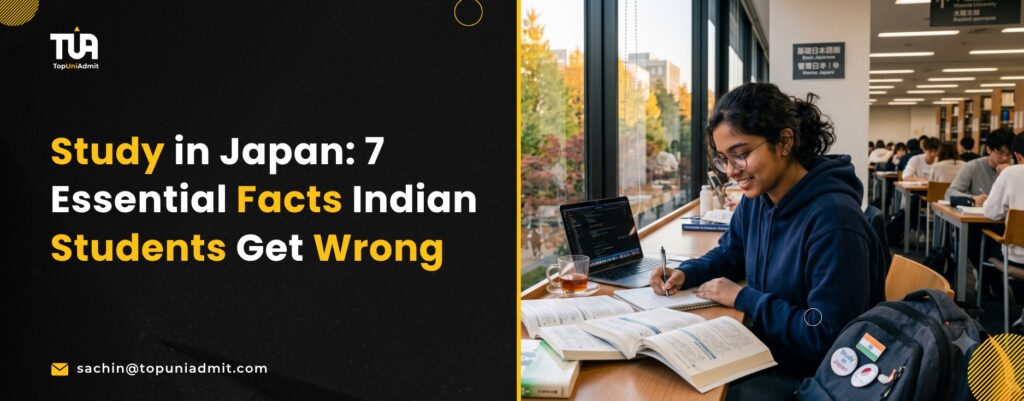 Study in Japan overview for Indian B.Tech students showing intake, fees, scholarships and visa